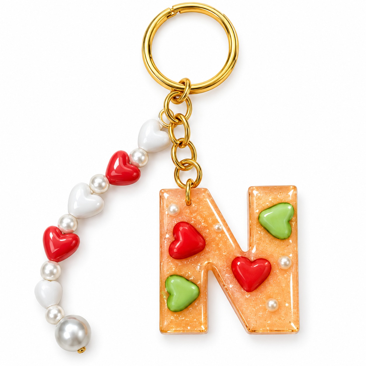 Alphabet Epoxy Resin Keychain