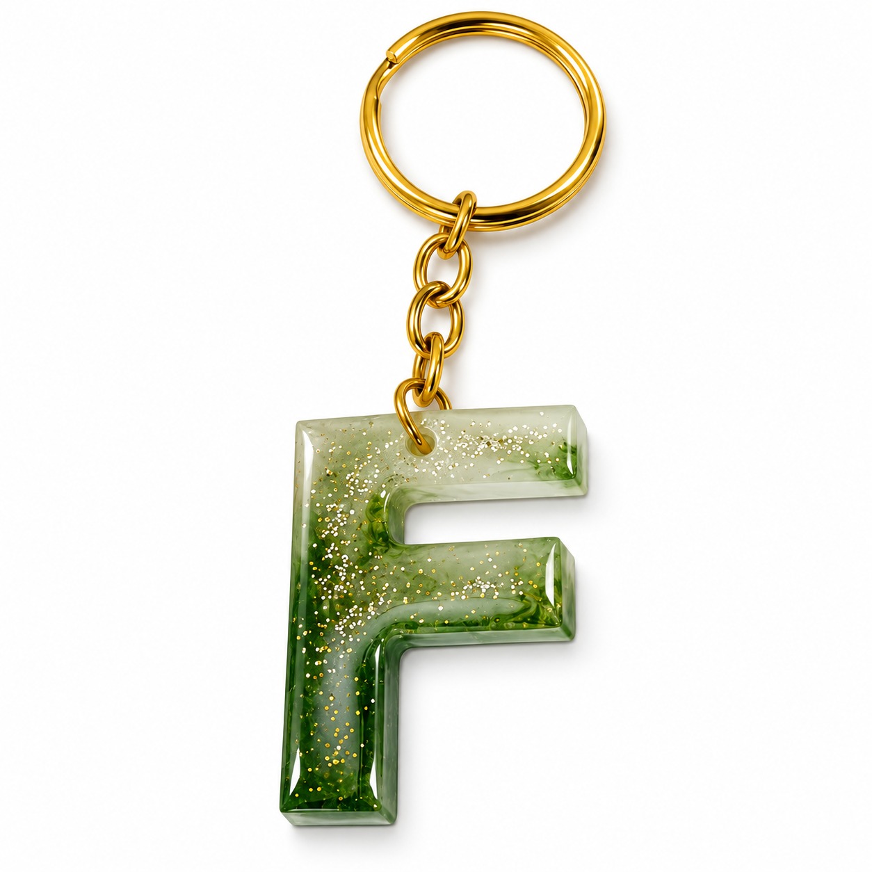 Alphabet Epoxy Resin Keychain
