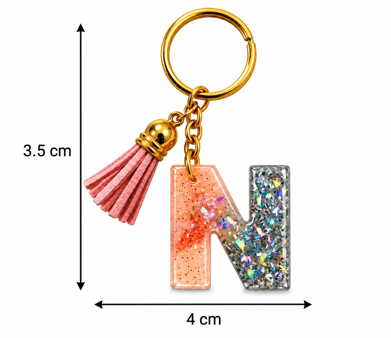 Alphabet Epoxy Resin Keychain