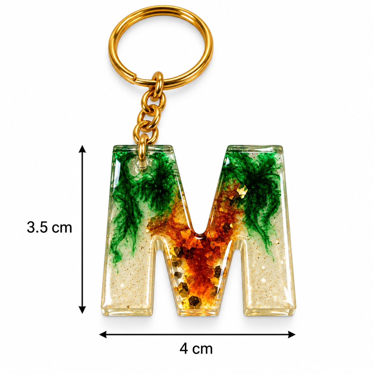 Alphabet Epoxy Resin Keychain