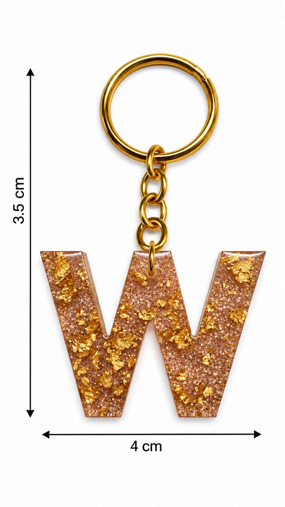 Alphabet Epoxy Resin Keychain