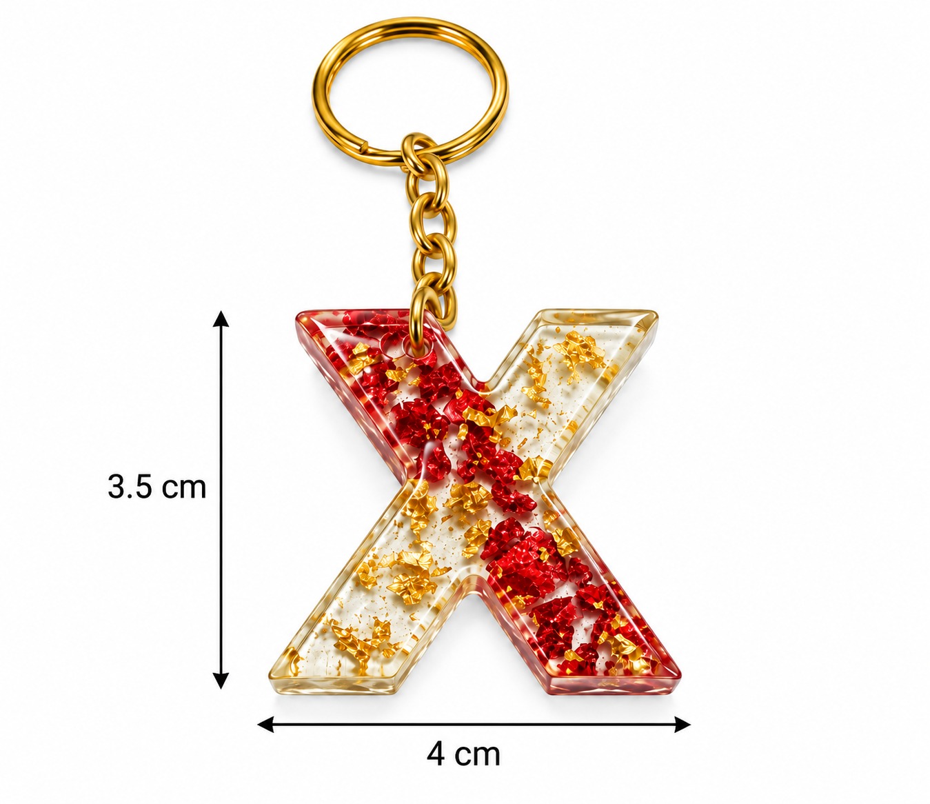 Alphabet Epoxy Resin Keychain
