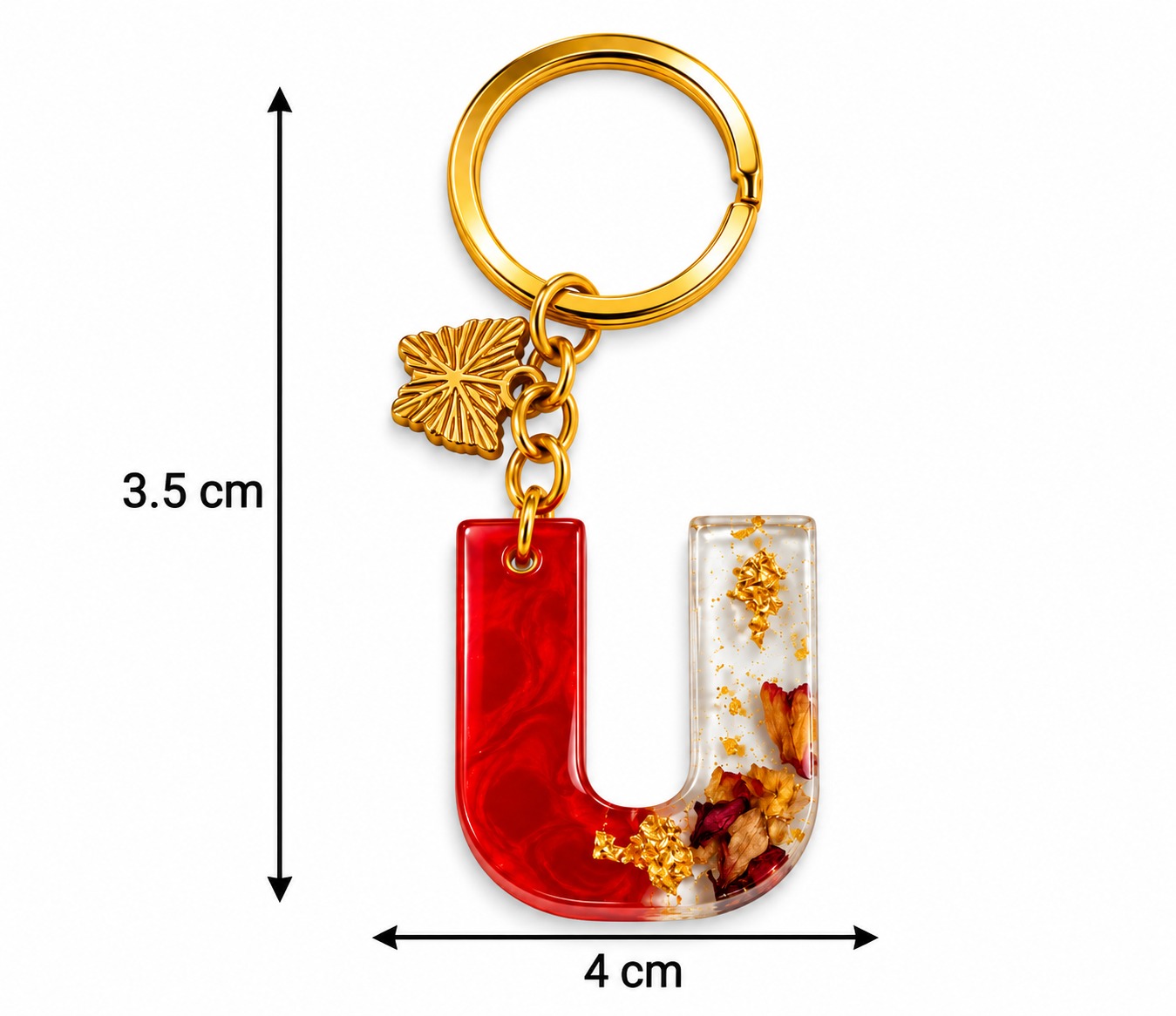 Alphabet Epoxy Resin Keychain