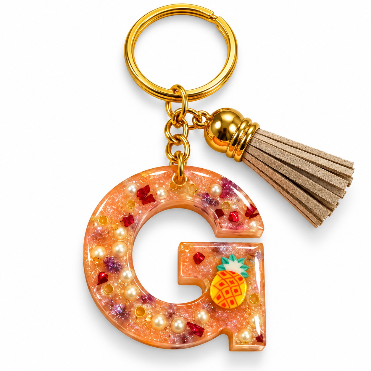 Alphabet Epoxy Resin Keychain