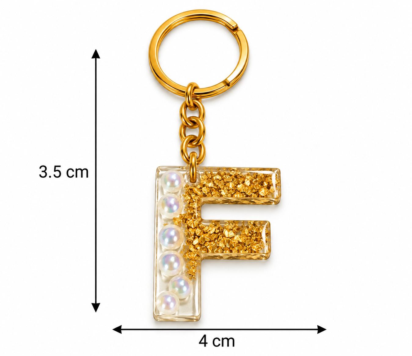 Alphabet Epoxy Resin Keychain