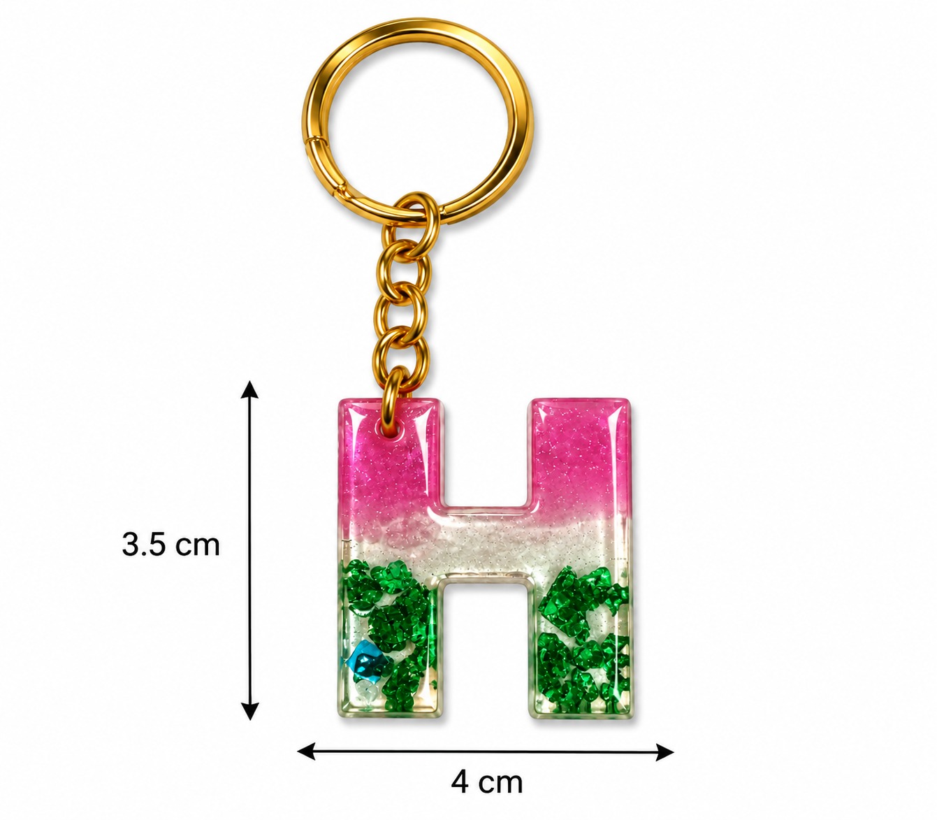 Alphabet Epoxy Resin Keychain