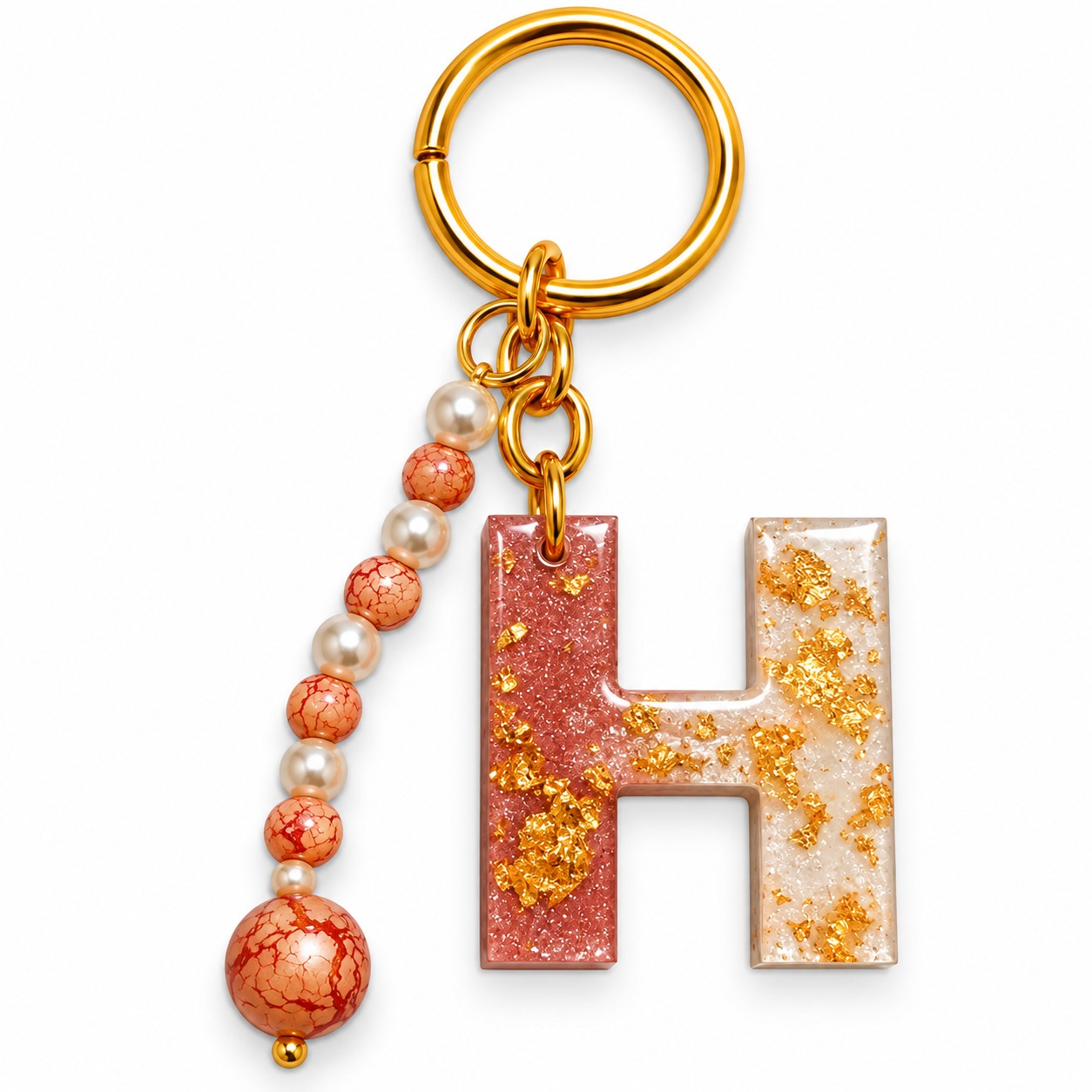 Alphabet Epoxy Resin Keychain
