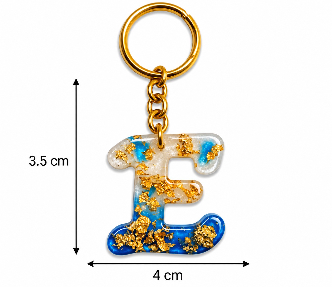 Alphabet Epoxy Resin Keychain