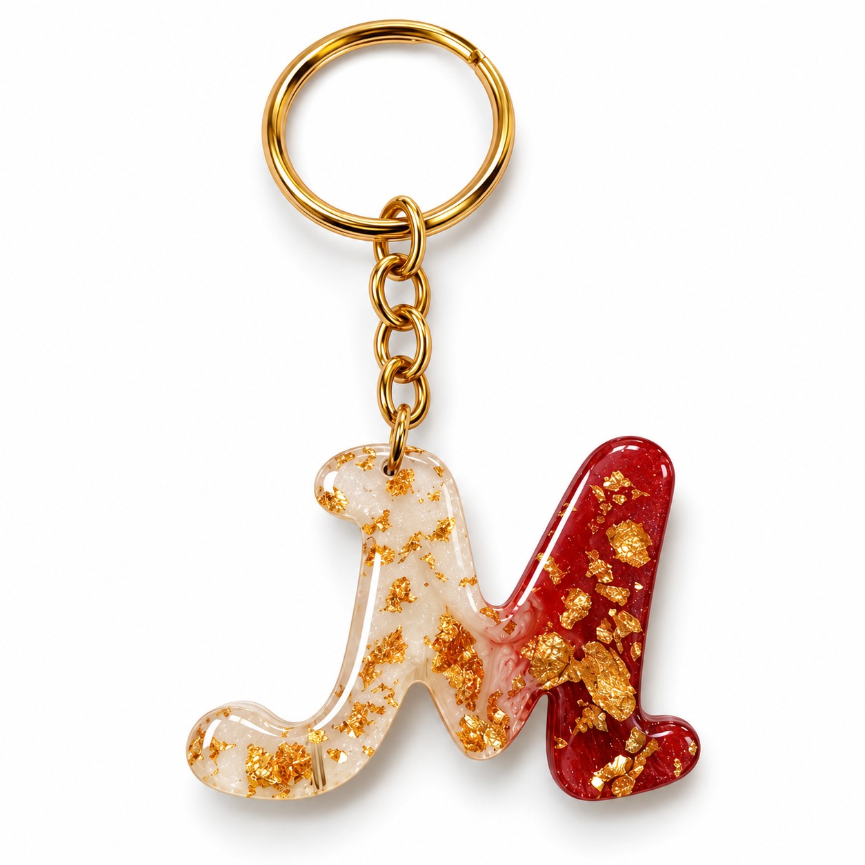 Alphabet Epoxy Resin Keychain