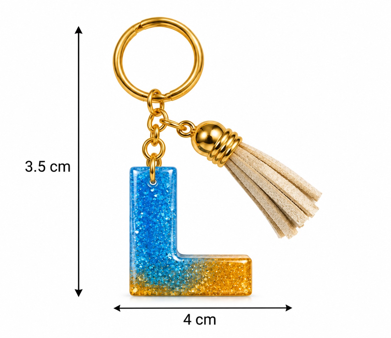Alphabet Epoxy Resin Keychain