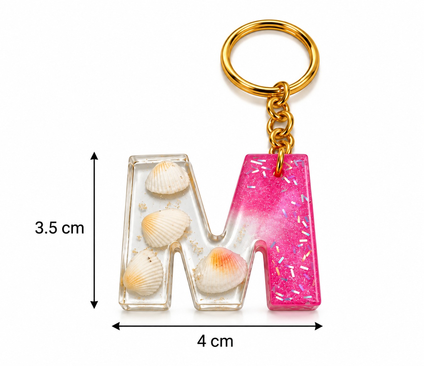 Alphabet Epoxy Resin Keychain