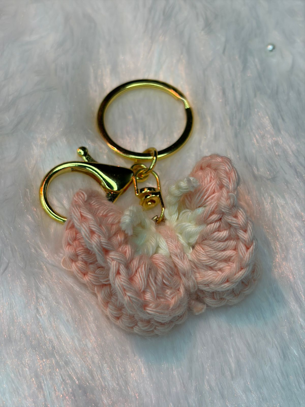 Crocheted butterfly keychains