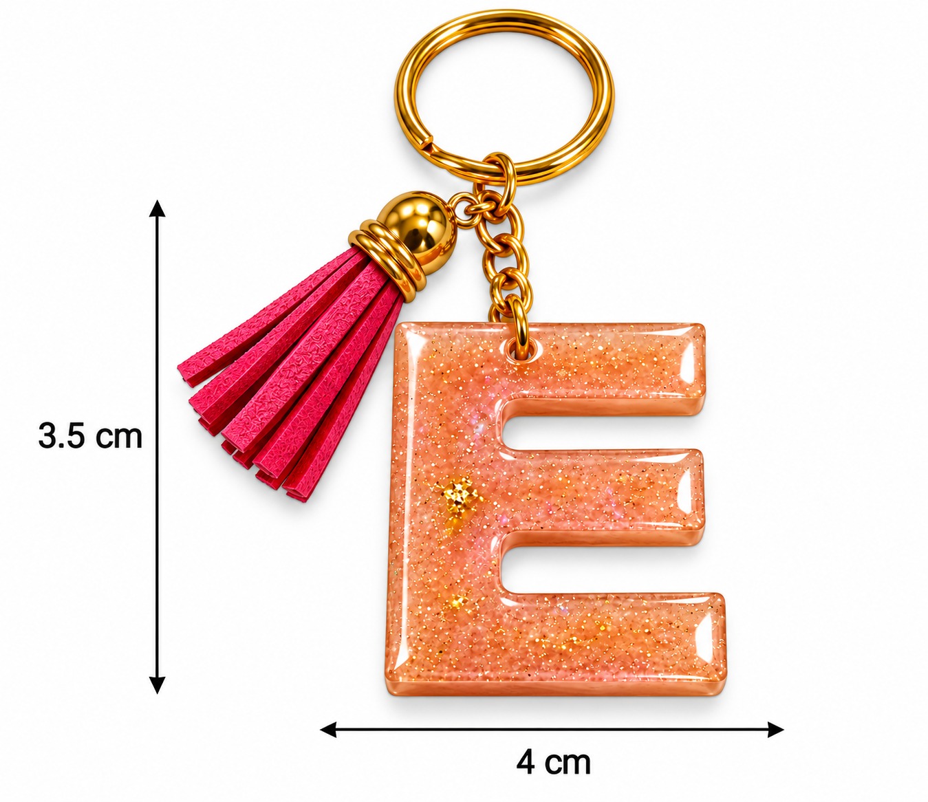 Alphabet Epoxy Resin Keychain