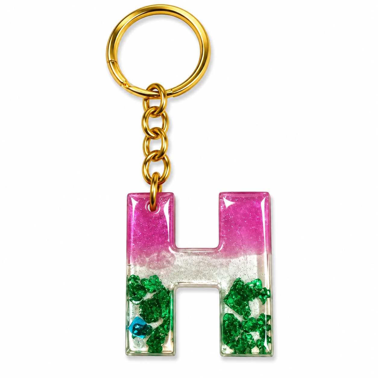 Alphabet Epoxy Resin Keychain