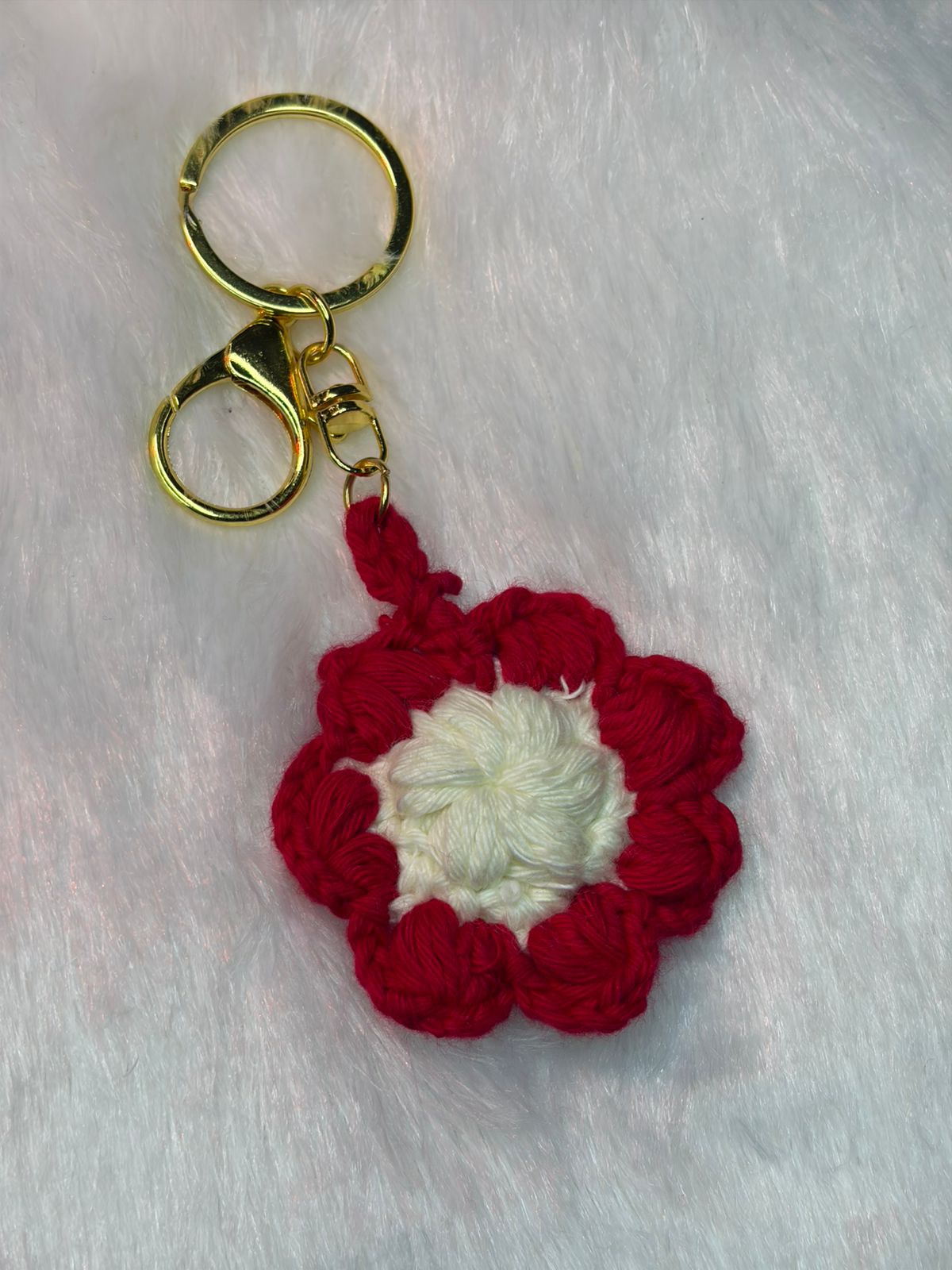 Ruby Blossom Keychain