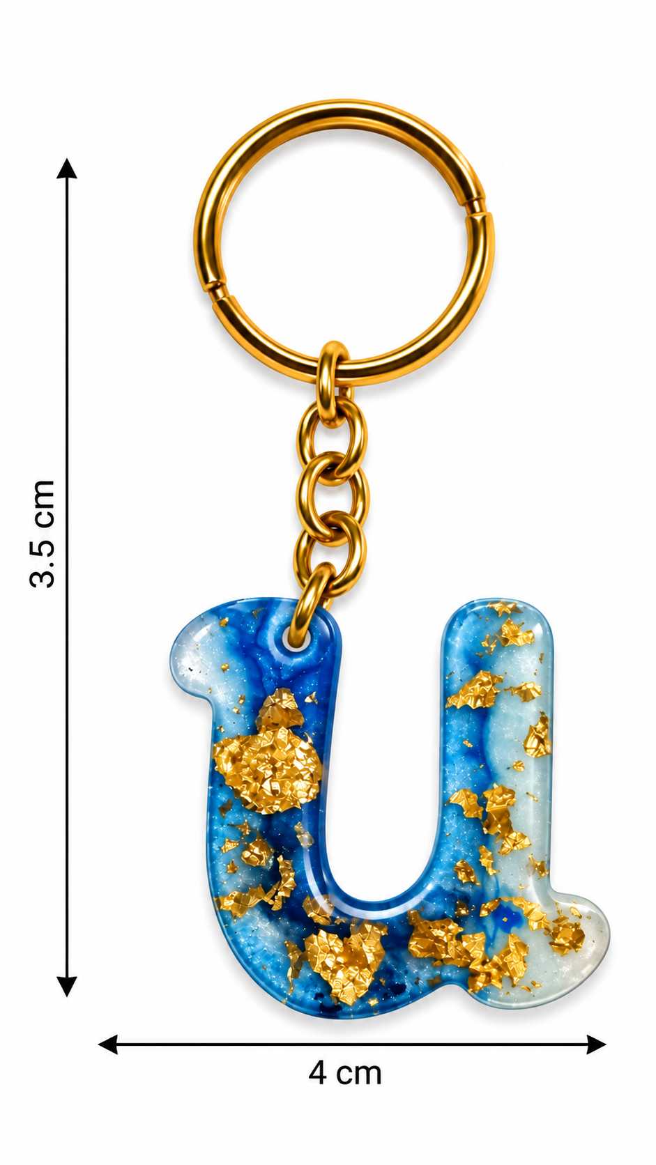 Alphabet Epoxy Resin Keychain