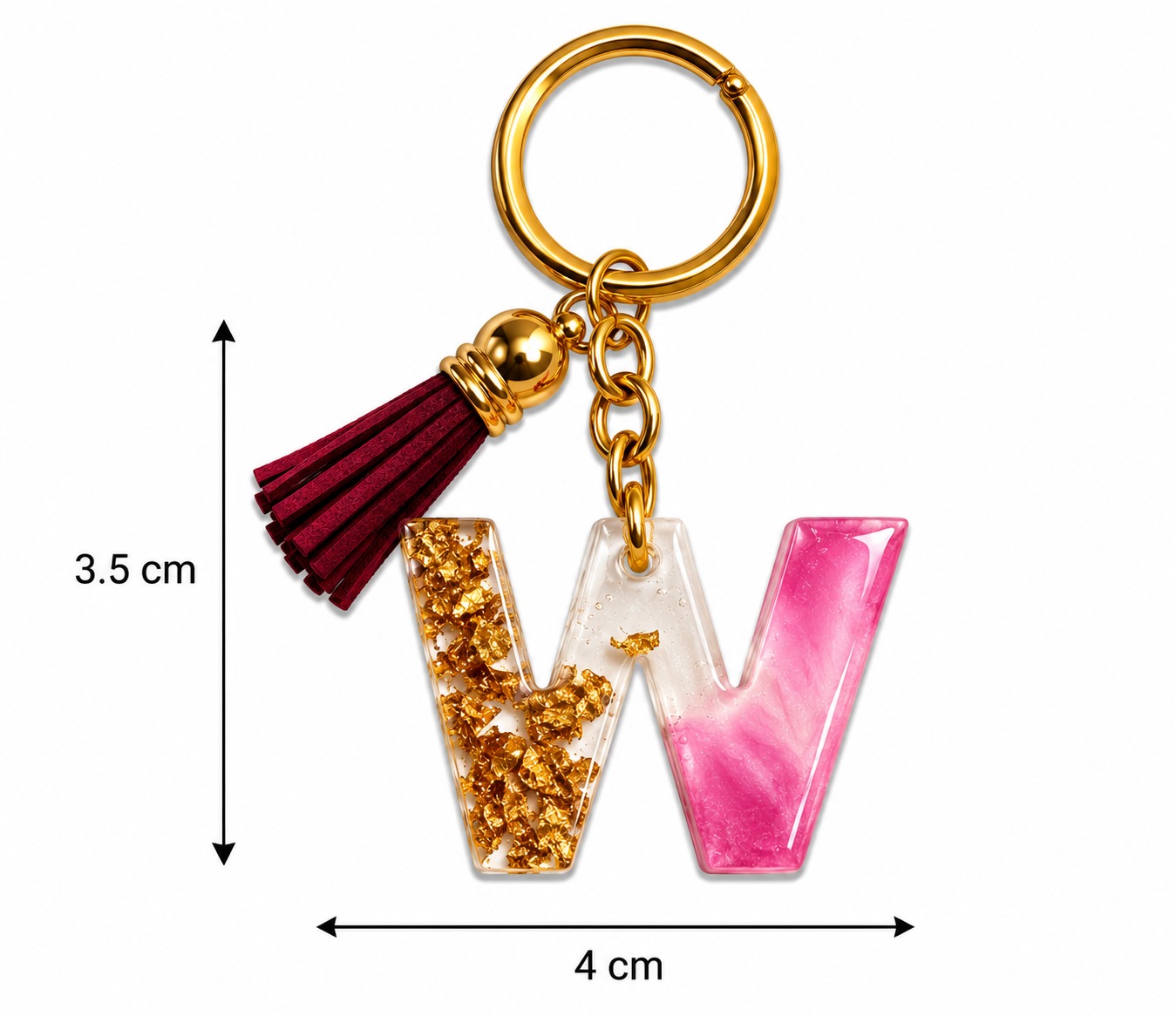 Alphabet Epoxy Resin Keychain