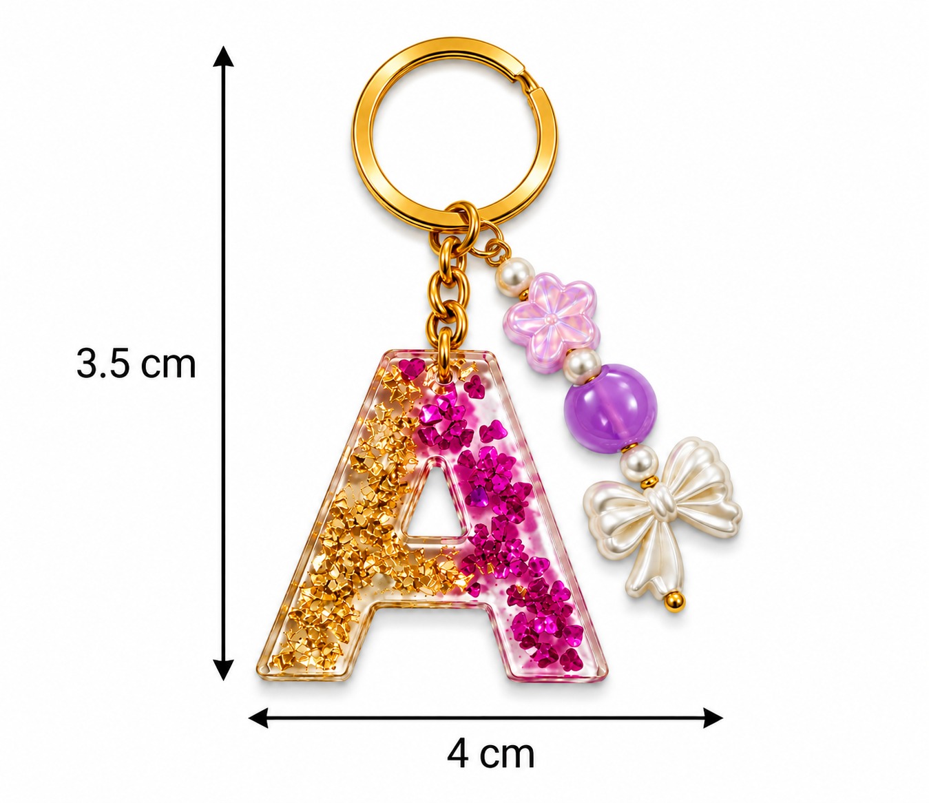 Alphabet Epoxy Resin Keychain