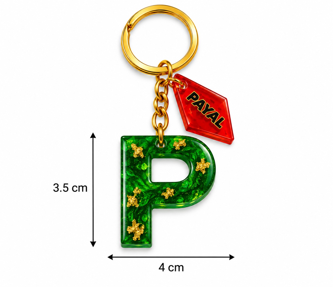 Alphabet Epoxy Resin Keychain