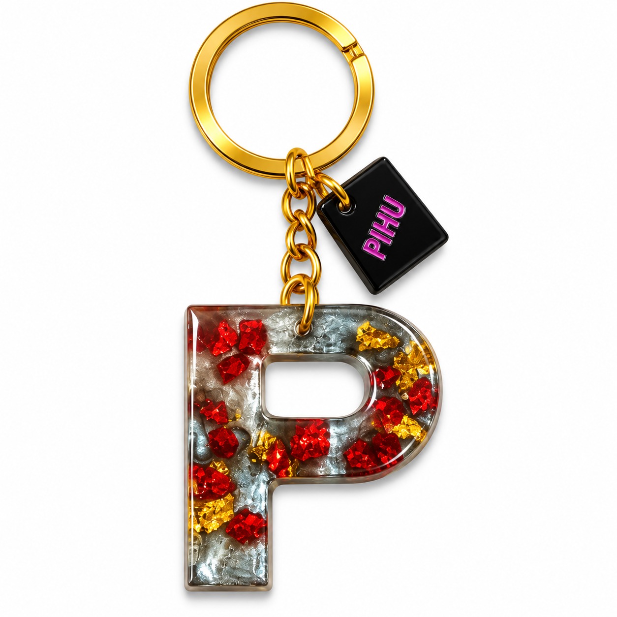 Alphabet Epoxy Resin Keychain