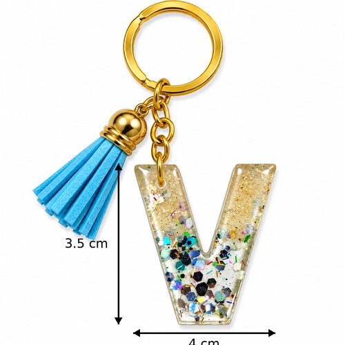 Alphabet Epoxy Resin Keychain