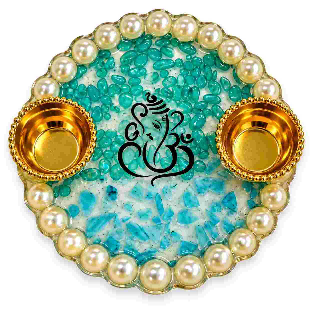 Resin Luxury Pooja Thali 