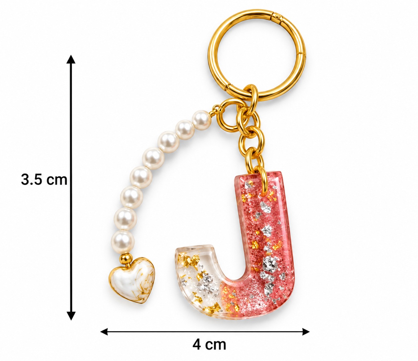 Alphabet Epoxy Resin Keychain