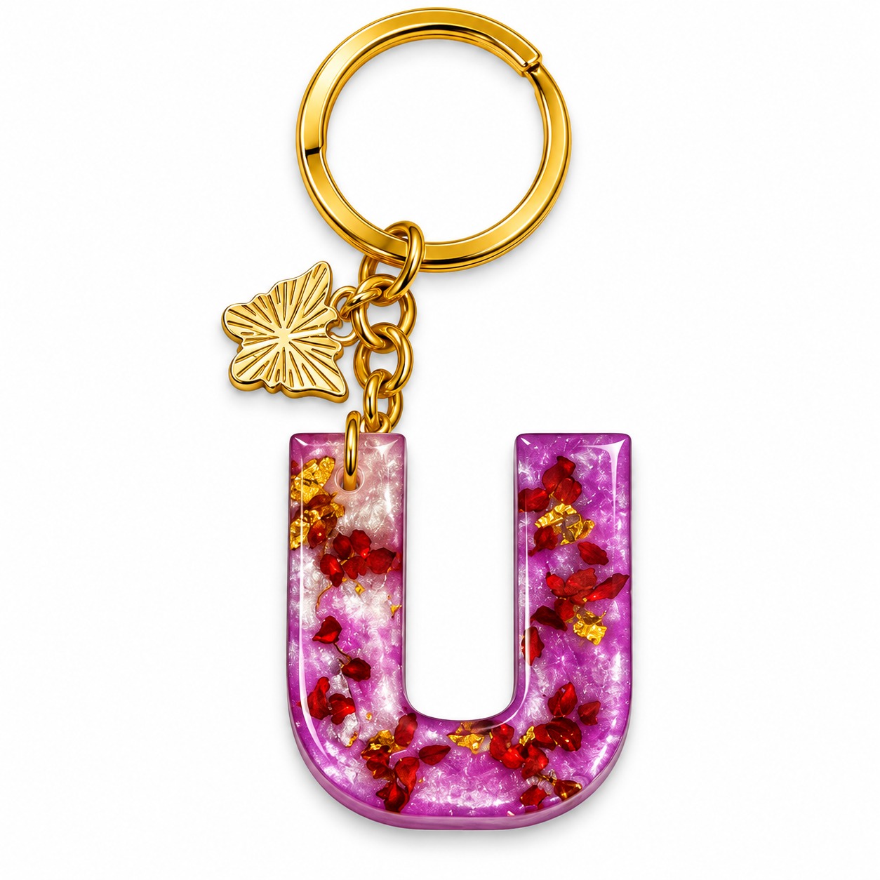 Alphabet Epoxy Resin Keychain