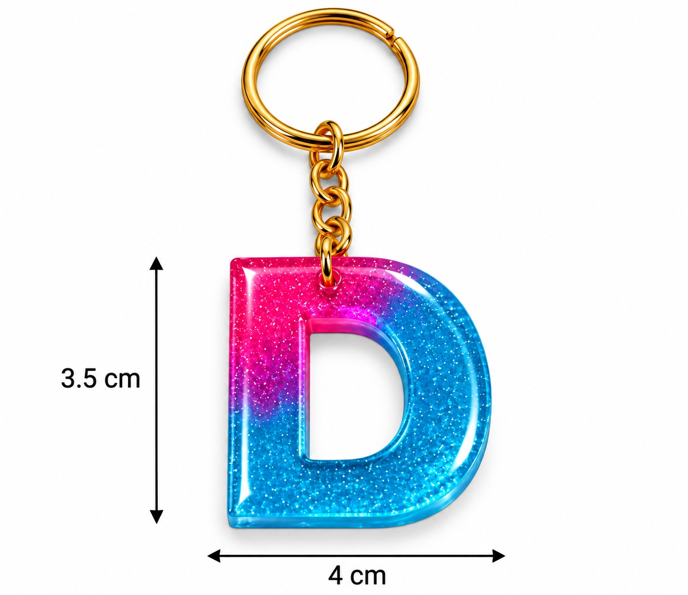 Alphabet Epoxy Resin Keychain