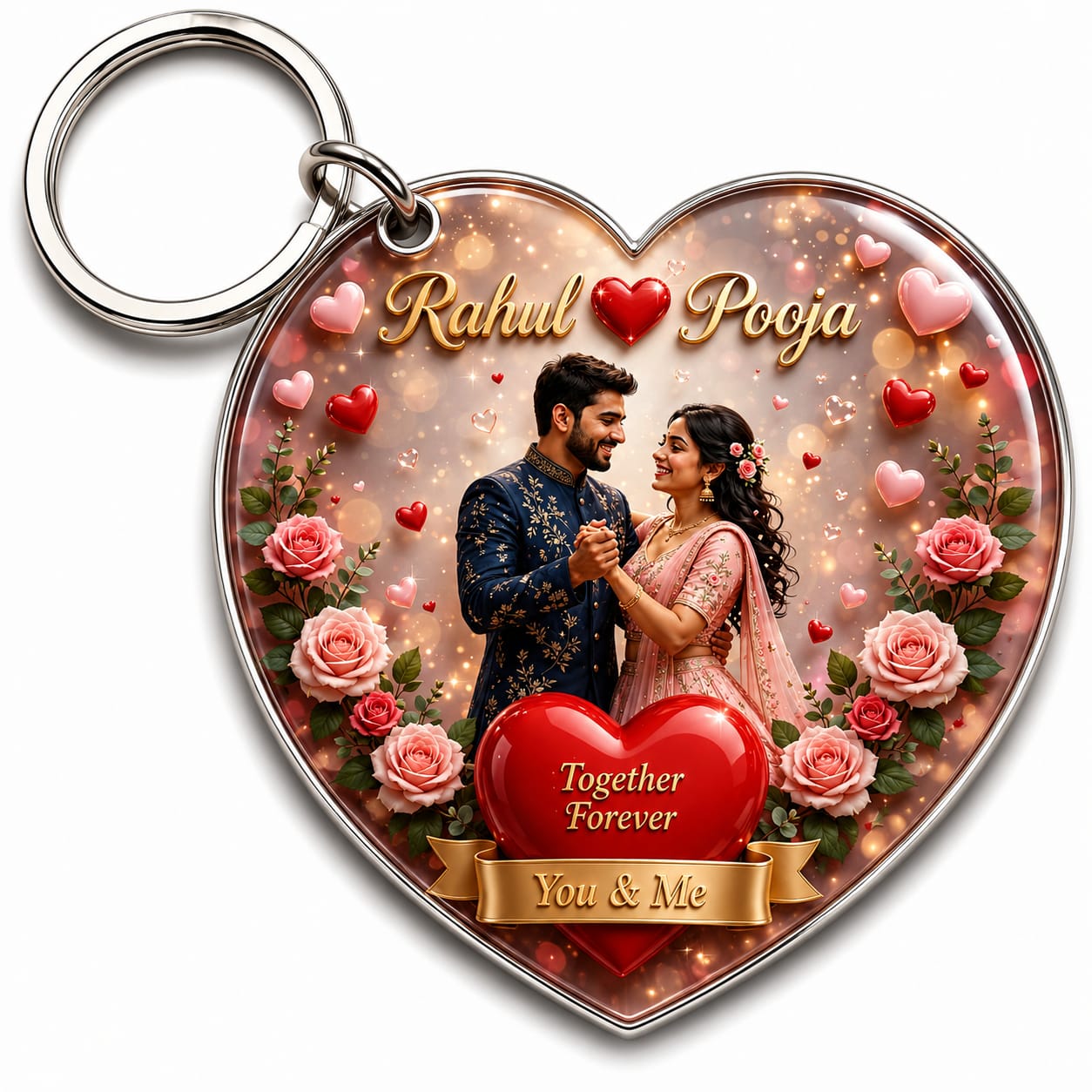 Heart shap Photo Keychain ( ACRYLIC )