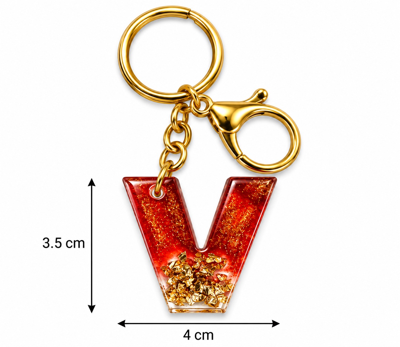 Alphabet Epoxy Resin Keychain