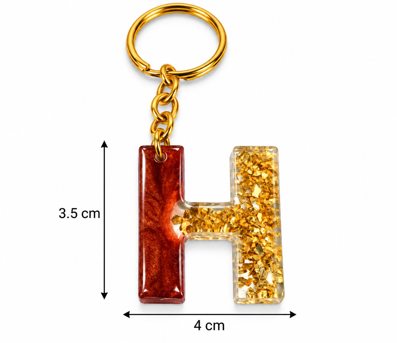 Alphabet Epoxy Resin Keychain