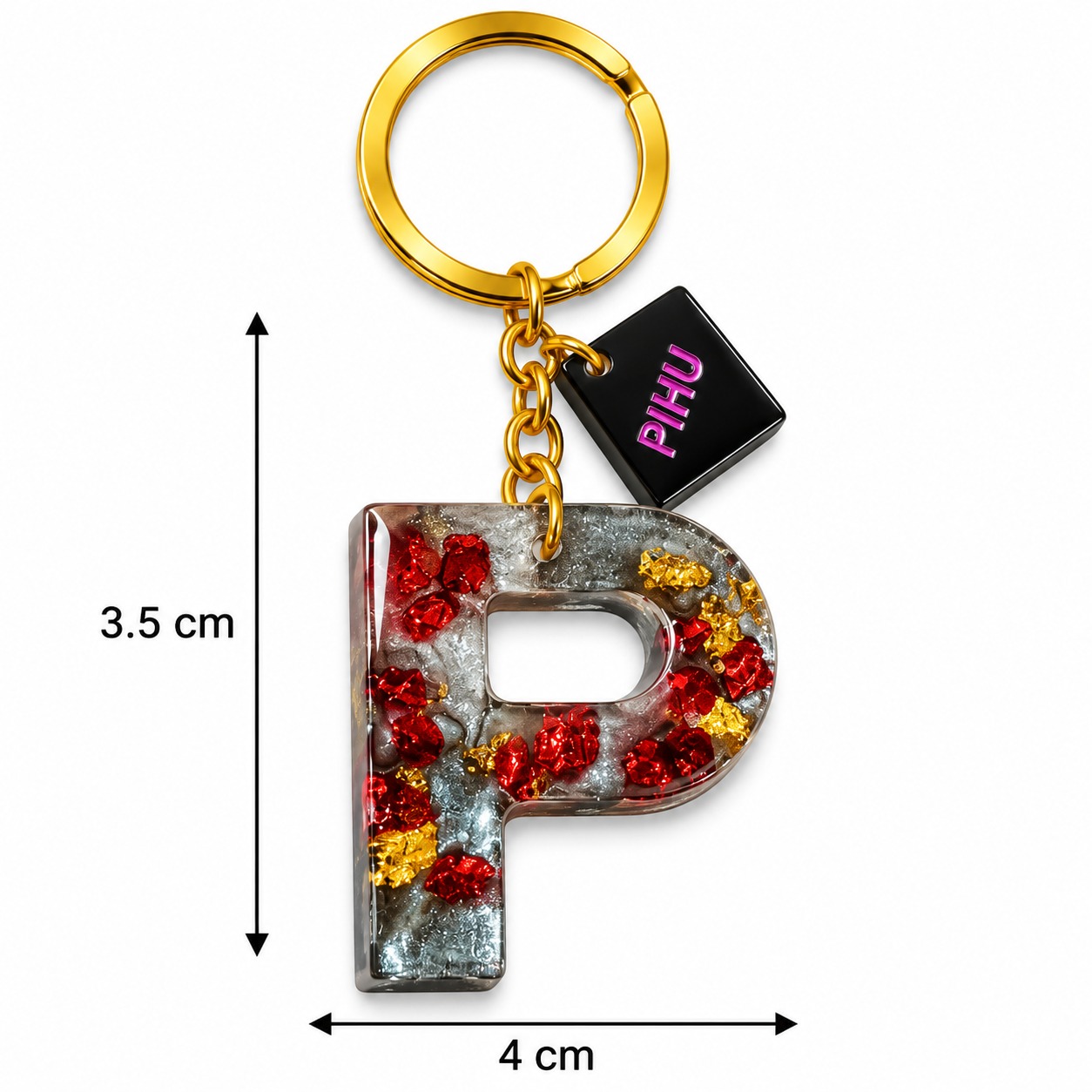 Alphabet Epoxy Resin Keychain