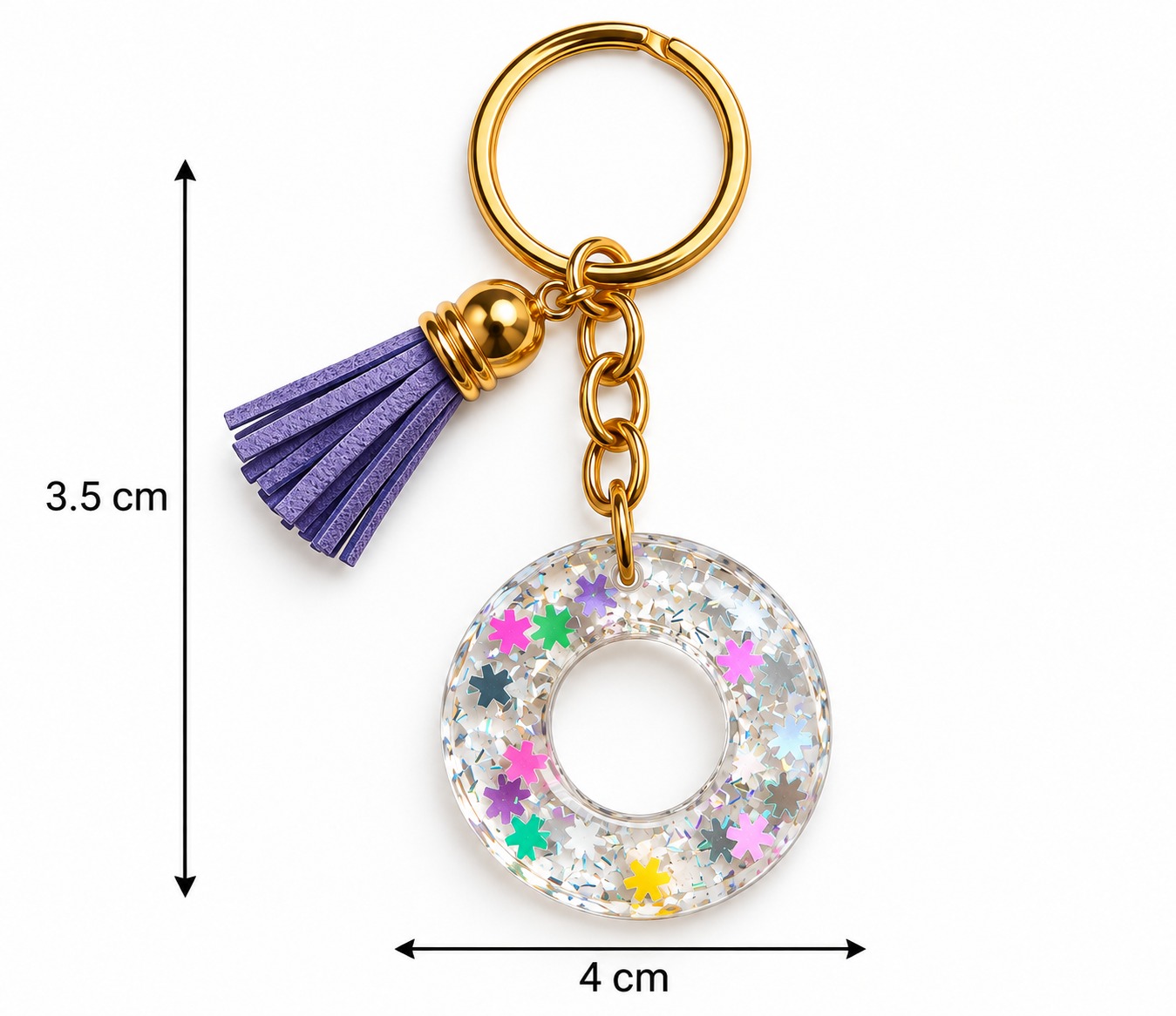 Alphabet Epoxy Resin Keychain