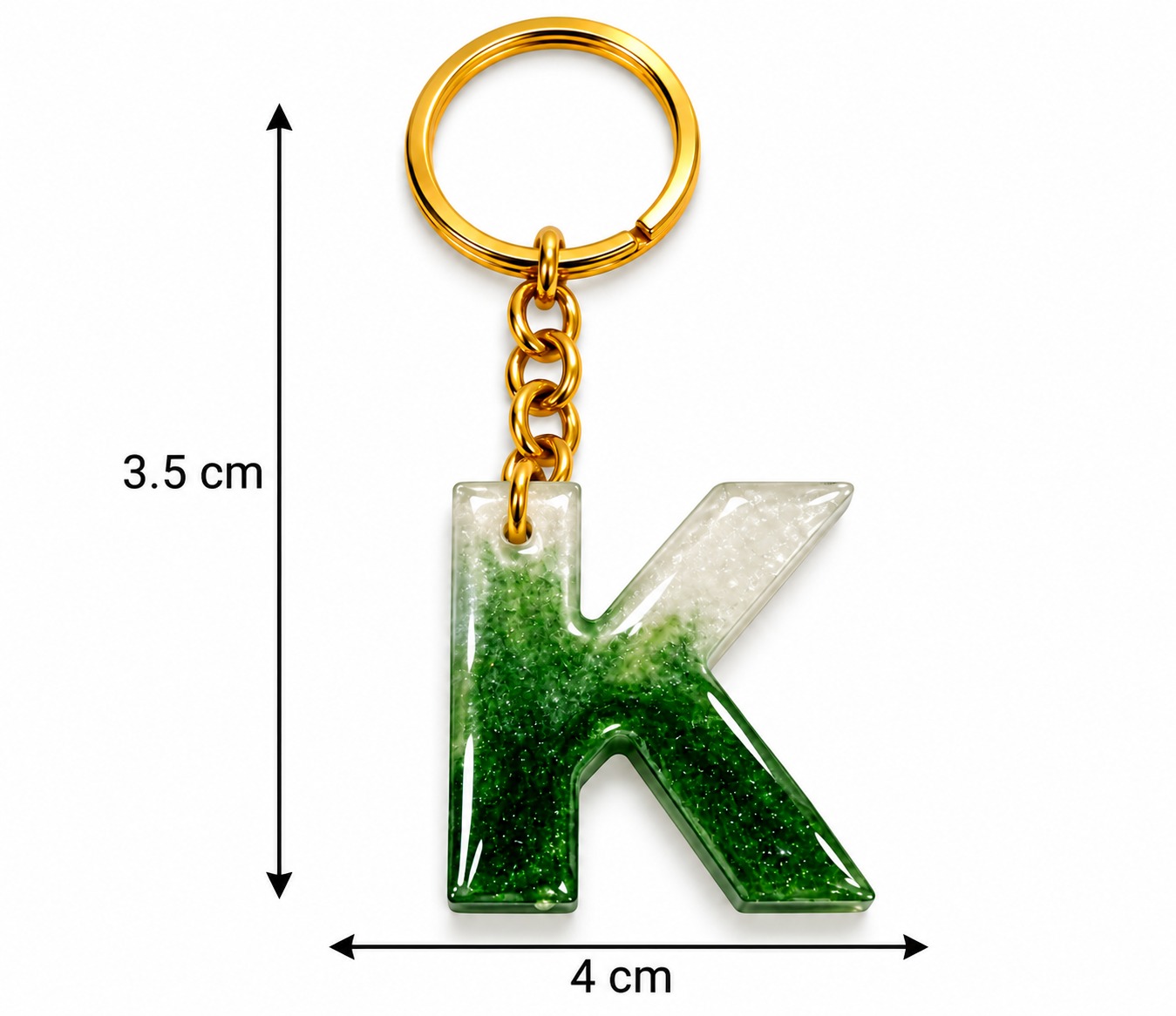 Alphabet Epoxy Resin Keychain