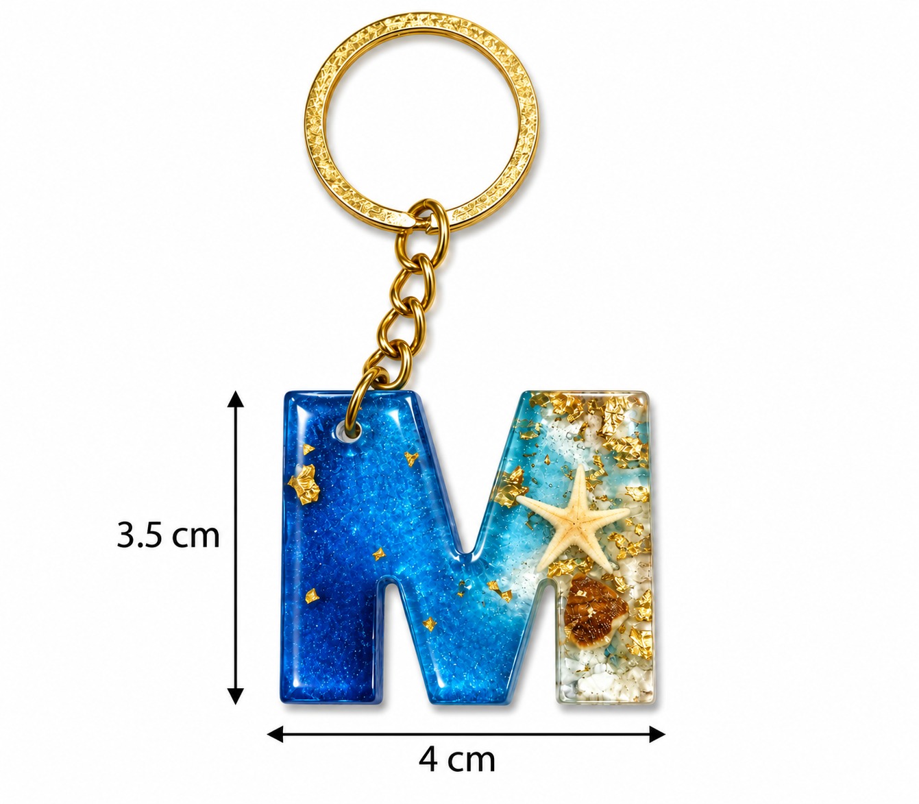 Alphabet Epoxy Resin Keychain