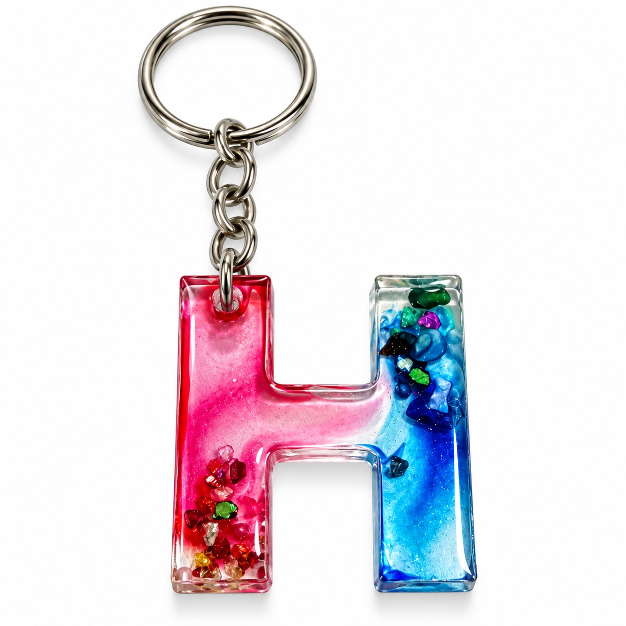 Alphabet Epoxy Resin Keychain
