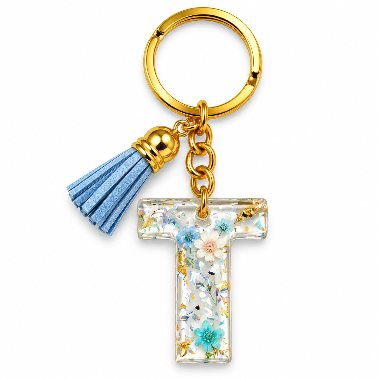 Alphabet Epoxy Resin Keychain