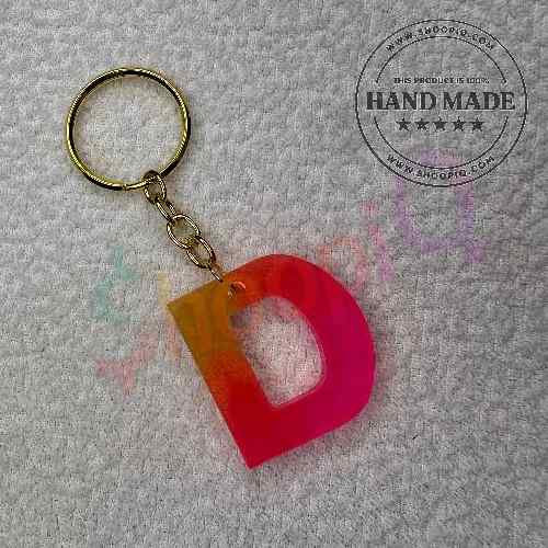 Alphabet Resin Keychain - D