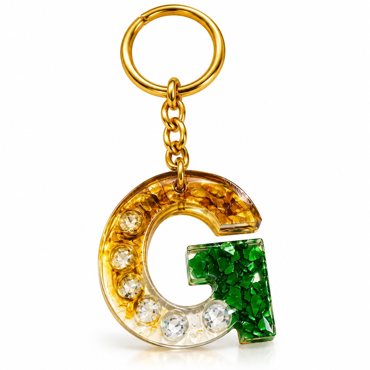 Alphabet Epoxy Resin Keychain