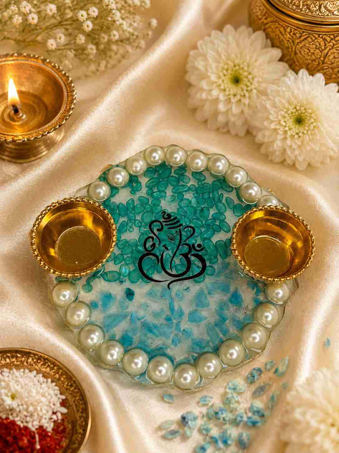Resin Luxury Pooja Thali 