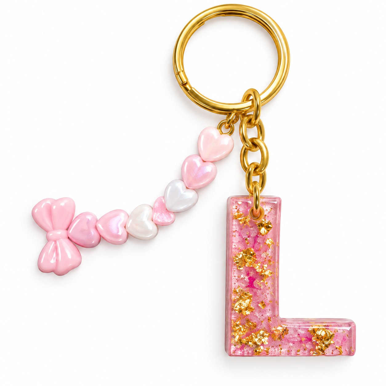 Alphabet Epoxy Resin Keychain