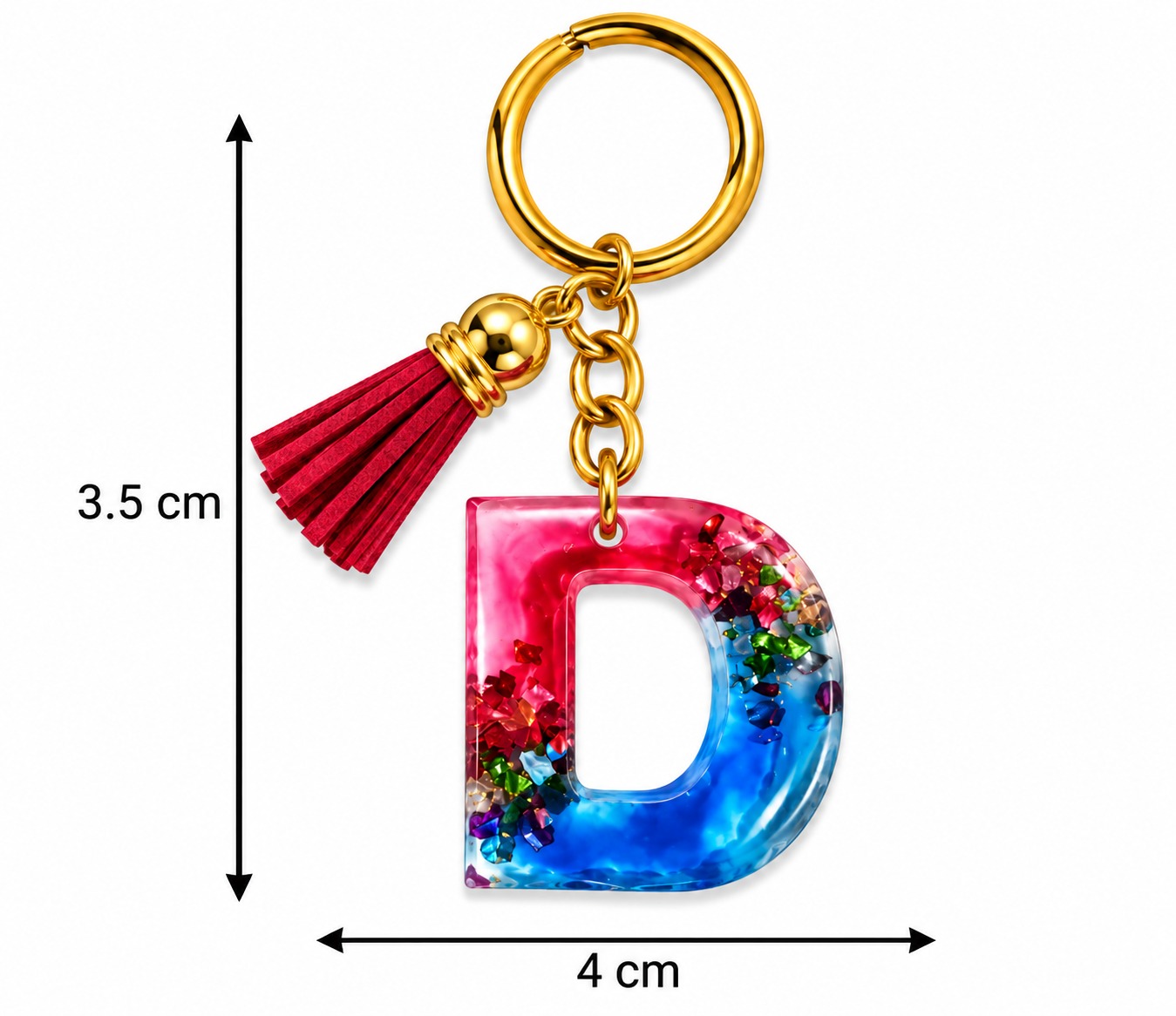 Alphabet Epoxy Resin Keychain