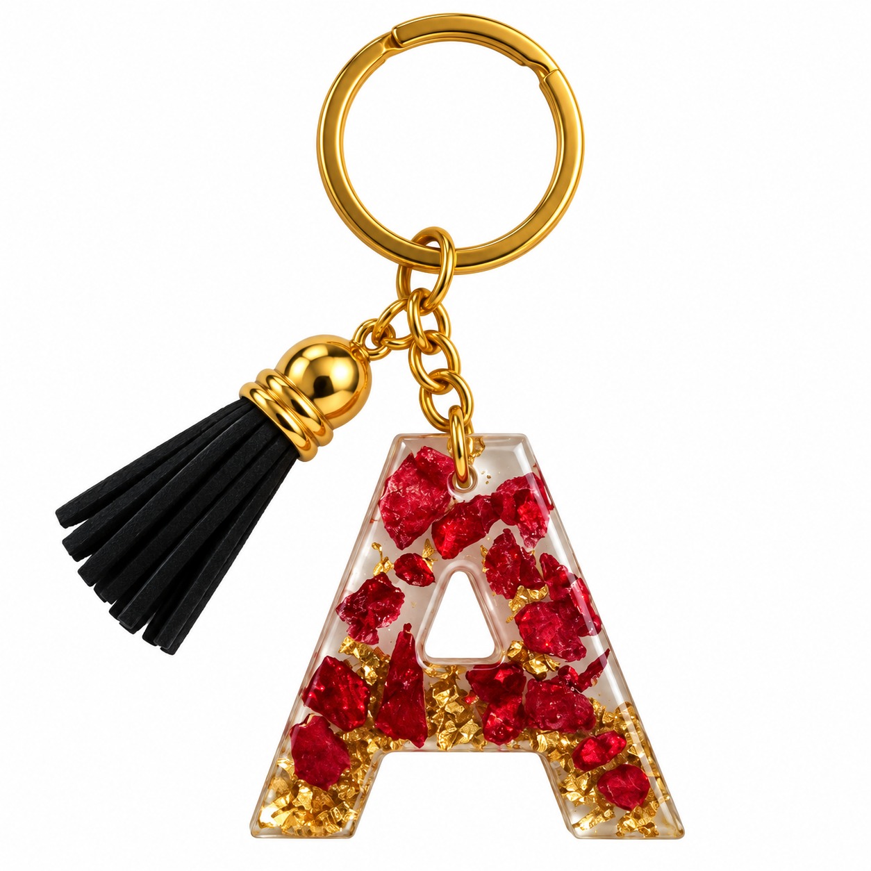Alphabet Epoxy Resin Keychain