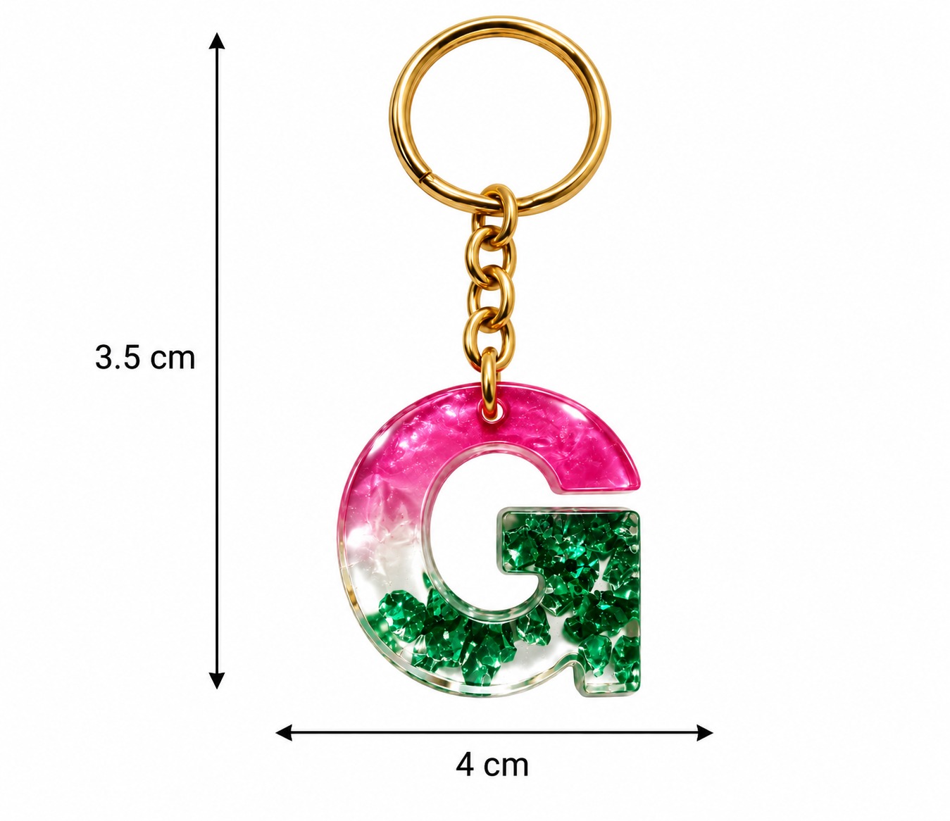 Alphabet Epoxy Resin Keychain