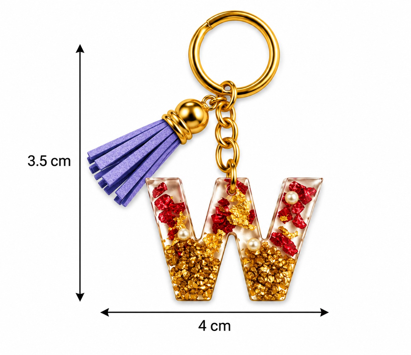 Alphabet Epoxy Resin Keychain