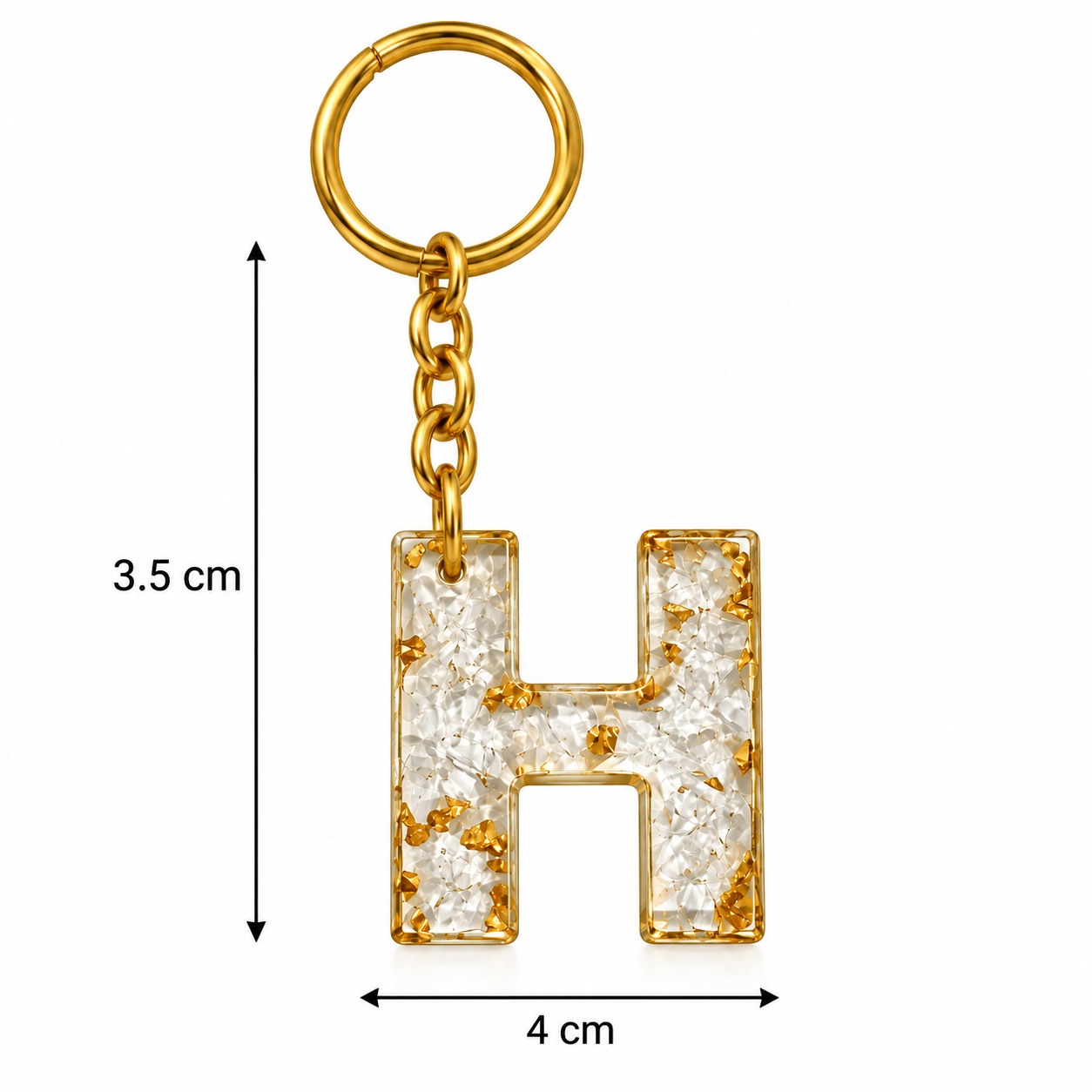 Alphabet Epoxy Resin Keychain