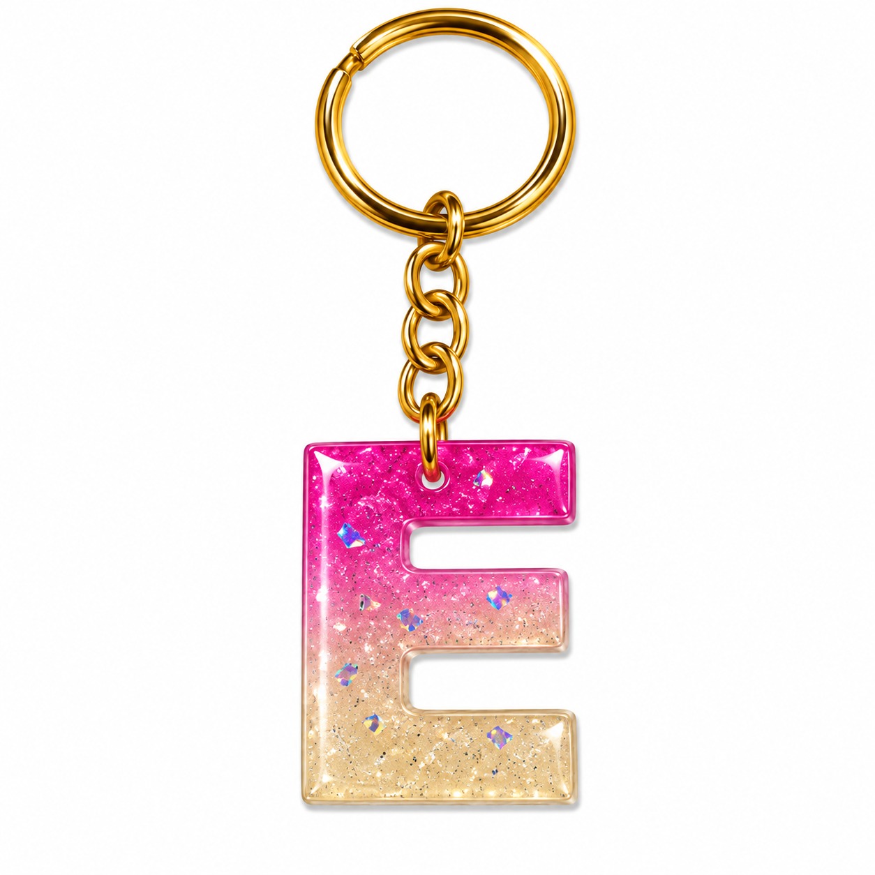 Alphabet Epoxy Resin Keychain