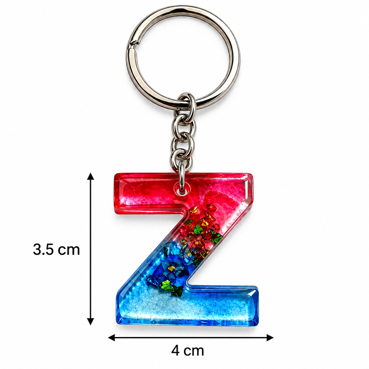 Alphabet Epoxy Resin Keychain