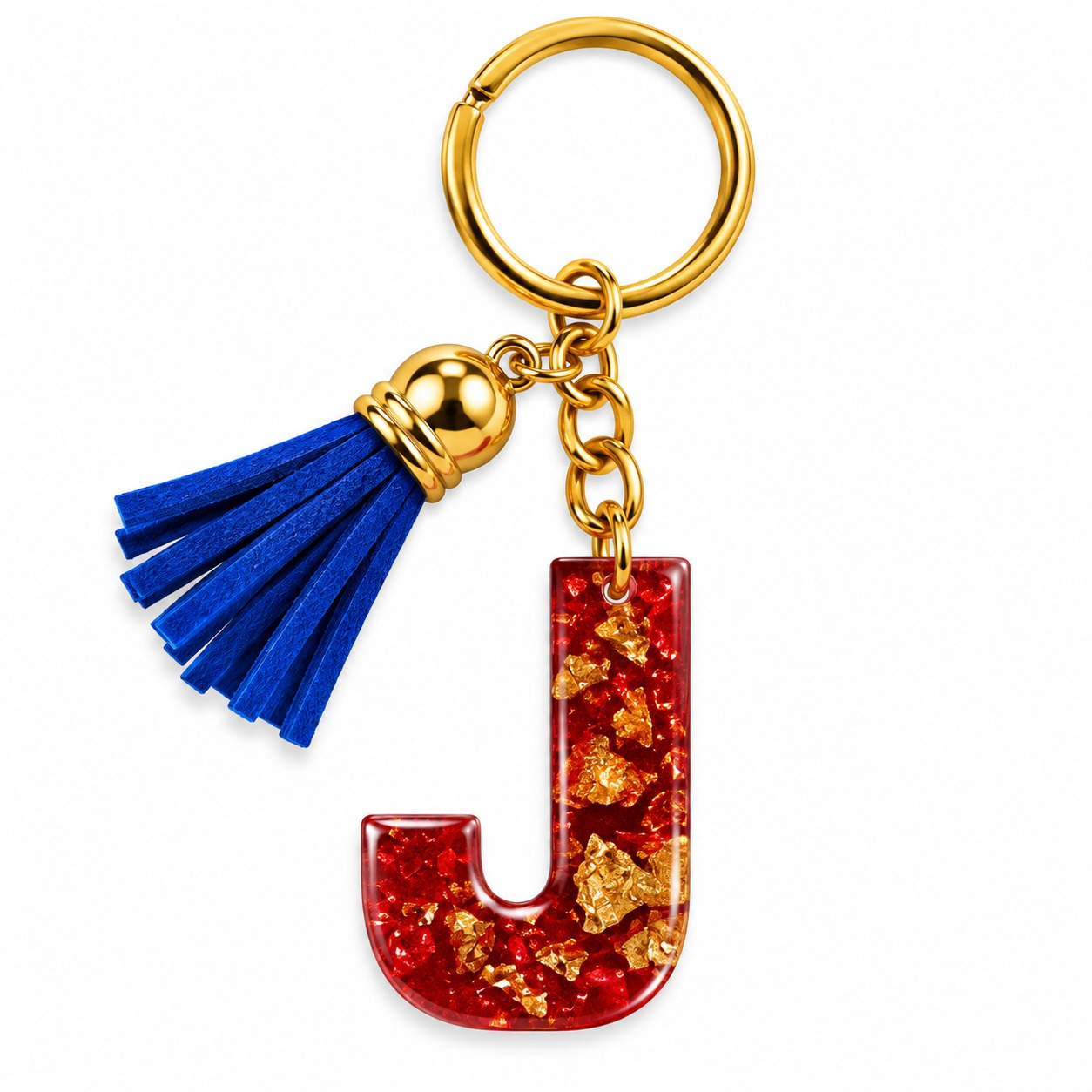 Alphabet Epoxy Resin Keychain